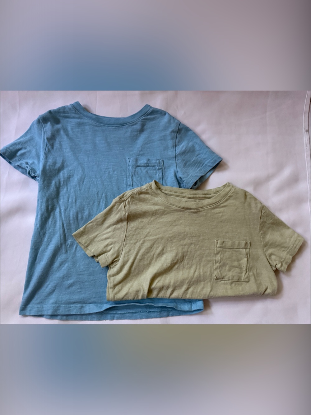 Cat & Jack Short Sleeve Pocket Tees - Blue and Light Green